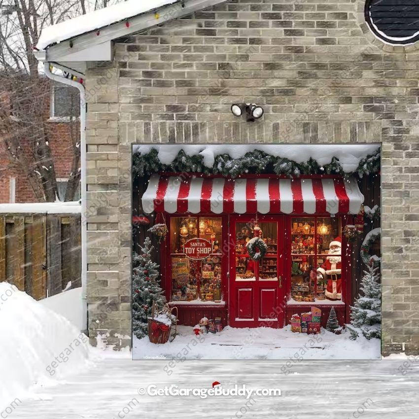 Santa's Toy Shop | Christmas Garage Door Cover