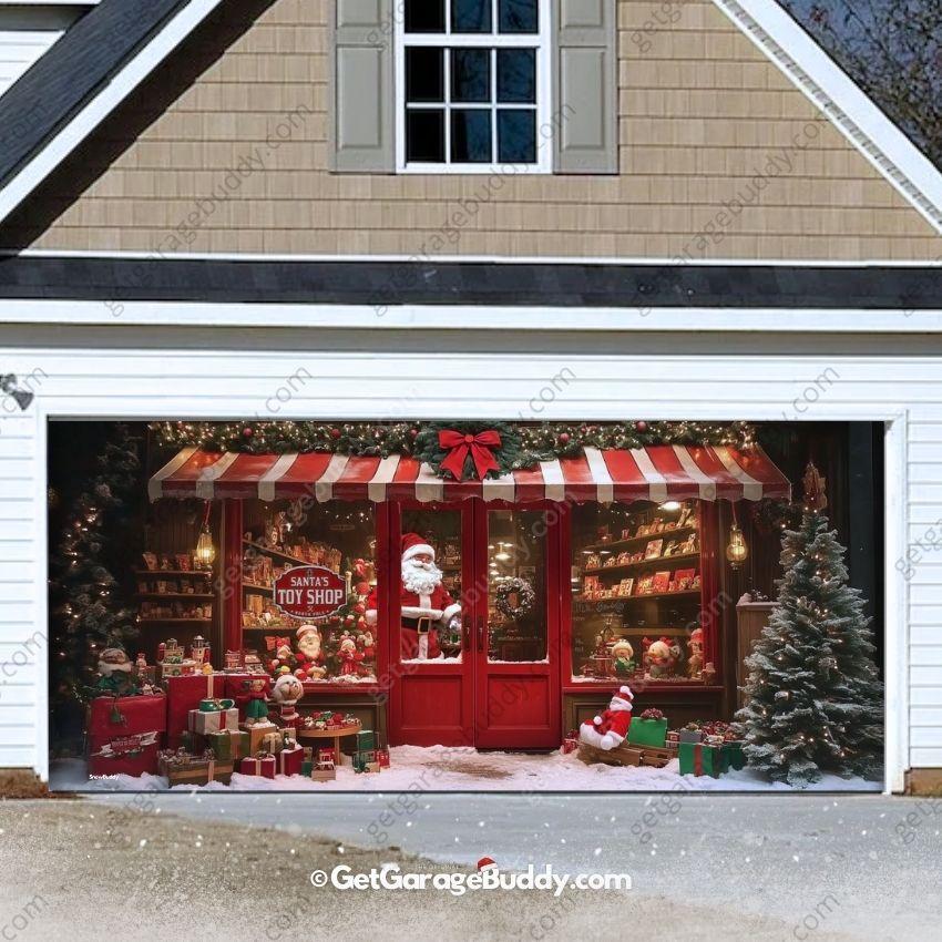 Santa's Toy Shop | Christmas Garage Door Cover