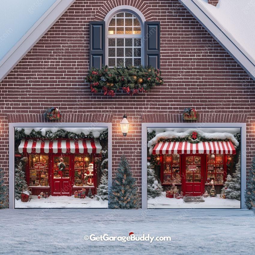 Santa's Toy Shop | Christmas Garage Door Cover