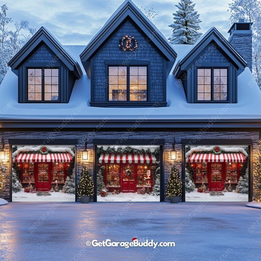 Santa's Toy Shop | Christmas Garage Door Cover