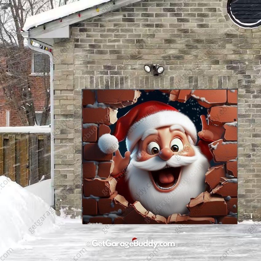 Santa's Surprise | Christmas Garage Door Cover