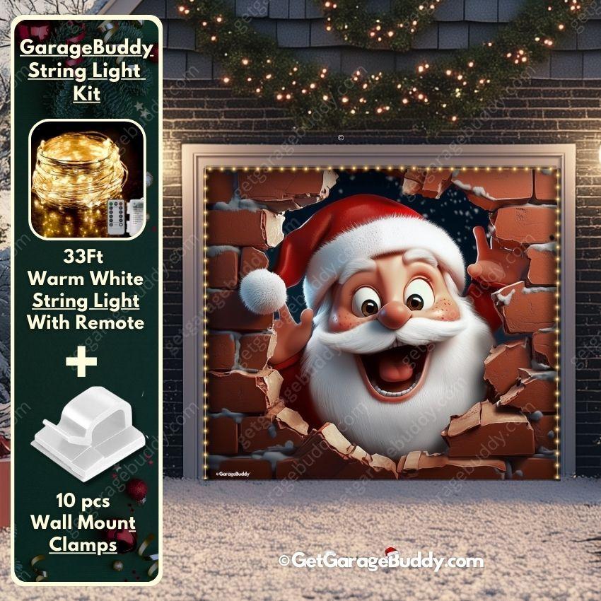 Santa's Surprise | Christmas Garage Door Cover