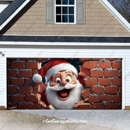 Santa's Surprise | Christmas Garage Door Cover