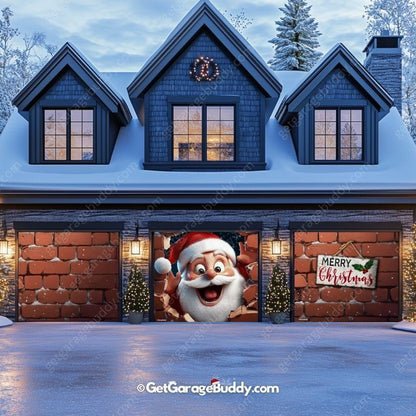 Santa's Surprise | Christmas Garage Door Cover